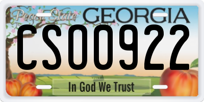 GA license plate CSO0922