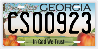 GA license plate CSO0923
