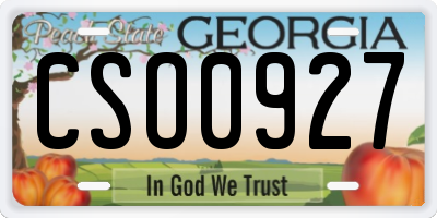 GA license plate CSO0927