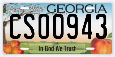 GA license plate CSO0943