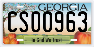 GA license plate CSO0963