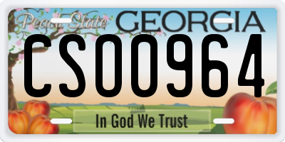 GA license plate CSO0964