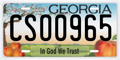 GA license plate CSO0965