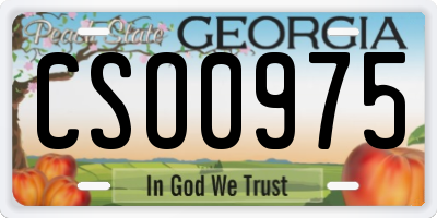 GA license plate CSO0975