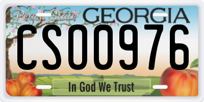 GA license plate CSO0976