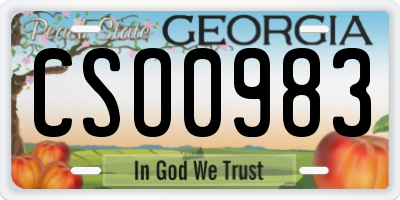 GA license plate CSO0983