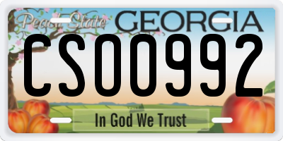GA license plate CSO0992