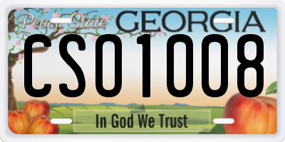 GA license plate CSO1008