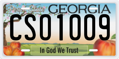 GA license plate CSO1009
