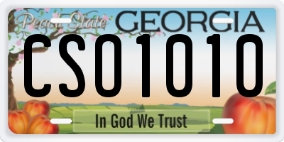 GA license plate CSO1010