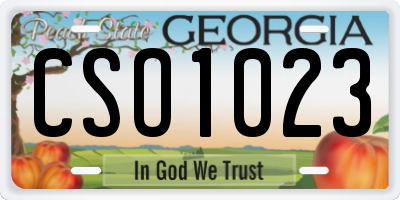 GA license plate CSO1023