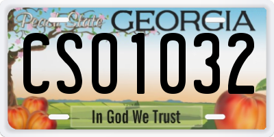 GA license plate CSO1032