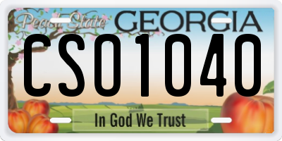 GA license plate CSO1040