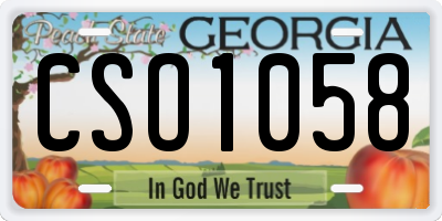 GA license plate CSO1058