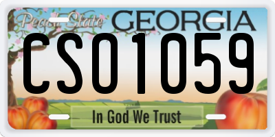GA license plate CSO1059