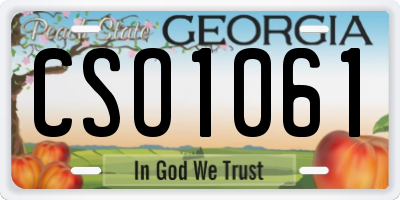 GA license plate CSO1061