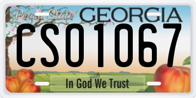 GA license plate CSO1067