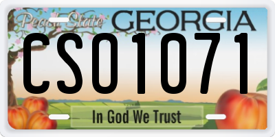 GA license plate CSO1071