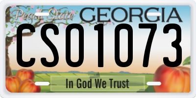 GA license plate CSO1073
