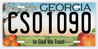 GA license plate CSO1090