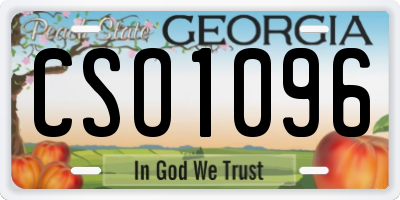GA license plate CSO1096