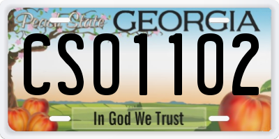 GA license plate CSO1102