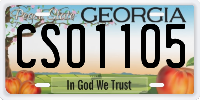 GA license plate CSO1105