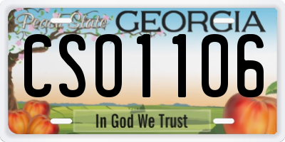 GA license plate CSO1106