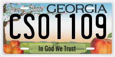 GA license plate CSO1109