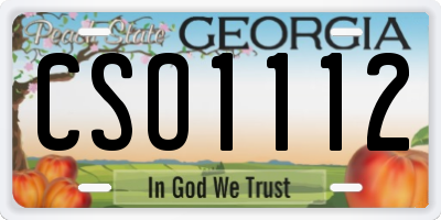 GA license plate CSO1112