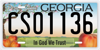 GA license plate CSO1136