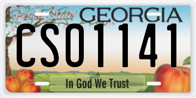 GA license plate CSO1141