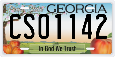 GA license plate CSO1142