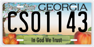 GA license plate CSO1143