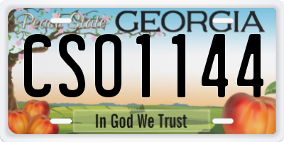 GA license plate CSO1144