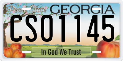GA license plate CSO1145