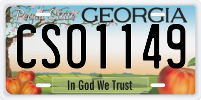 GA license plate CSO1149