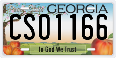 GA license plate CSO1166