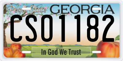GA license plate CSO1182
