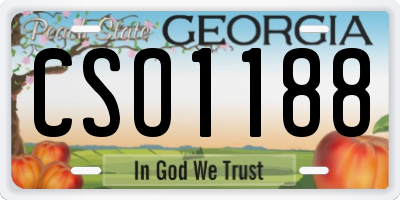 GA license plate CSO1188
