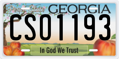 GA license plate CSO1193
