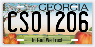 GA license plate CSO1206