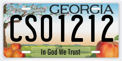 GA license plate CSO1212