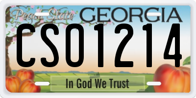 GA license plate CSO1214