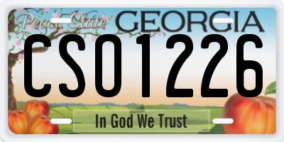 GA license plate CSO1226