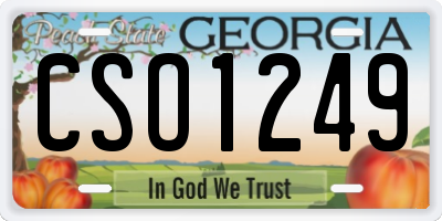GA license plate CSO1249