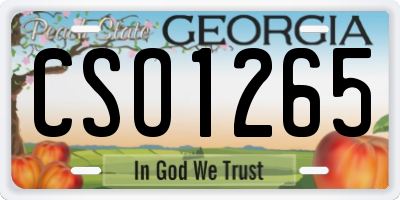 GA license plate CSO1265