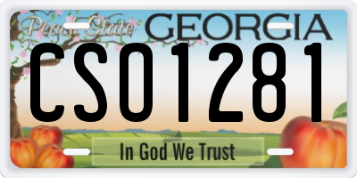 GA license plate CSO1281