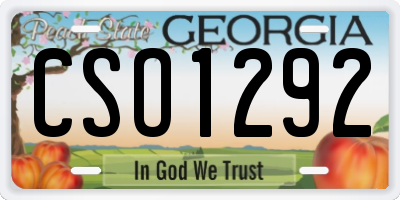 GA license plate CSO1292