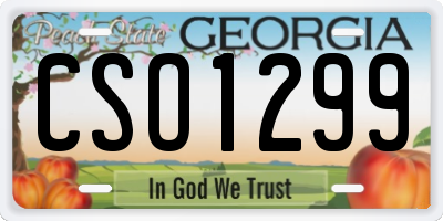 GA license plate CSO1299